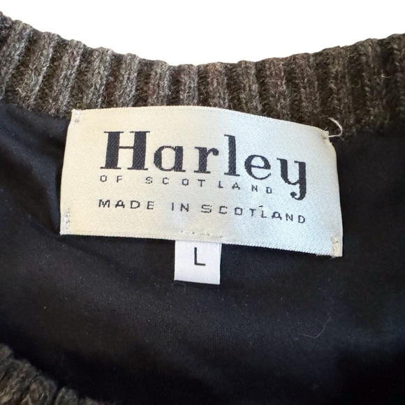 Harley of Scotland Mens Large Wool Full Zip Vest lined brown eclectic grandpa - Picture 3 of 13